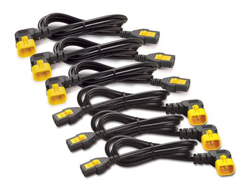 APC Power Cord Kit (6 ea), Locking, C13 TO C14 (90 Degree), 0.6m