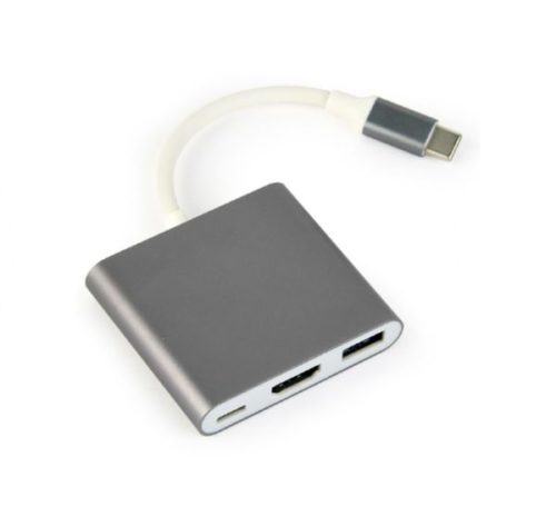 Gembird USB type-C multi-adapter, Space Grey