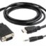 Gembird HDMI to VGA and audio adapter cable, single port, black 1,8m