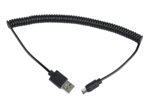 Gembird Coiled Micro-USB cable, 1.8m, black