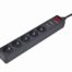 Gembird Surge protector, 5 sockets, 3 m, black