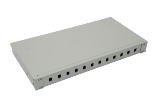 NFO Patch Panel 1U 19" - 12x SC Simplex LC Duplex, Closed, 1 tray