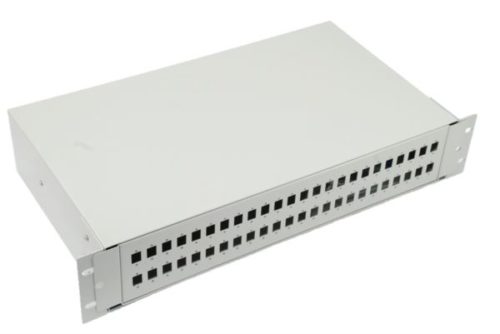 NFO Patch Panel 2U 19" - 48x SC Simplex LC Duplex, Slide-out on rails, 1 tray included