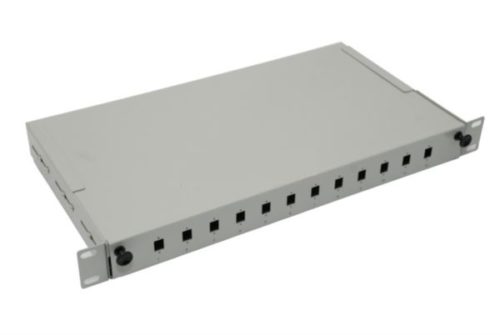 NFO Patch Panel 1U 19" - 12x SC Simplex LC Duplex, Pull-out, 1 tray
