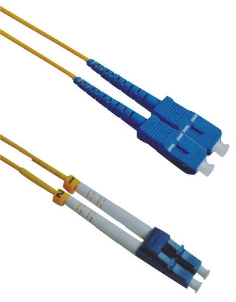 NFO Patch cord, LC UPC-SC UPC, Singlemode 9 125, G.657A2, Duplex, 1m
