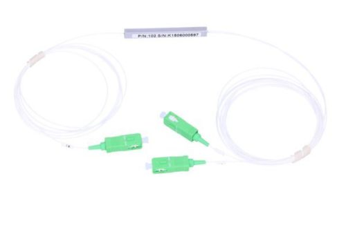 NFO Fiber Optic PLC Splitter, 1:2, Steel Box, SM, G657A, 1m, SC APC