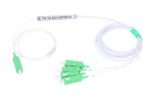 NFO Fiber Optic PLC Splitter, 1:4, Steel Box, SM, G657A, 1,5m, SC APC