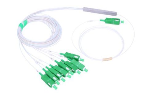 NFO Fiber Optic PLC Splitter, 1:8, Steel Box, SM, G657A, 1m, SC APC