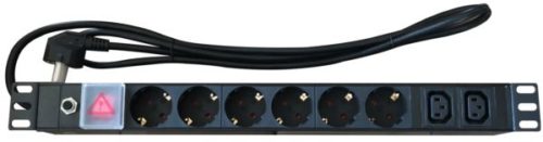 NaviaTec PDU (Power Distribution Unit) sa 6x Schuko 2x C13 priključaka, kabel Schuko, 19"
