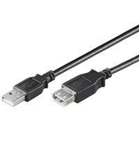 NaviaTec USB 2.0 A muški na A ženski kabel, 2m, crni