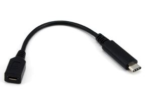 NaviaTec USB 2.0 C muški na USB 2.0 micro B ženski kabel, 2m, crni