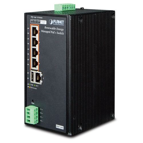 Planet Industrial Renewable Energy 4-Port GbE 802.3at PoE Managed Ethernet Switch