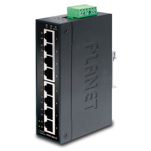Planet Industrial 8-Port (8x 100Mbps RJ45) Switch, (-40~75C) unmanaged
