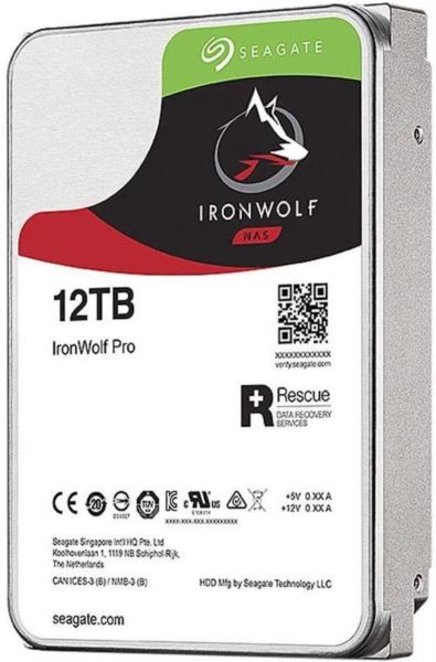 Seagate 12 TB 3,5" HDD, Ironwolf PRO, 7200 RPM, 256MB