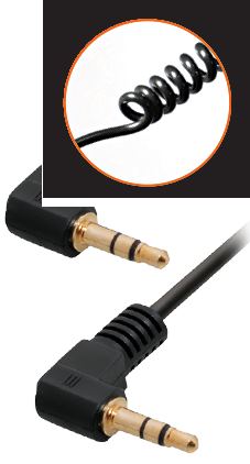 Transmedia connecting cable. 3,5 mm stereo plug right angle - 3,5 mm stereo plug right angle 1,6m