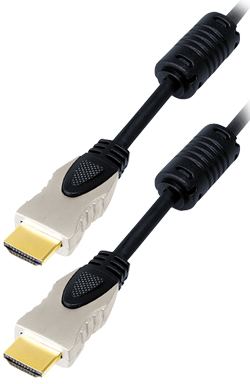 Transmedia HDMI cable metal plugs gold contacts, 2,0 m, black