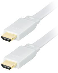 Transmedia High Speed HDMI-cable with Ethernet, Flat cable, 5m White