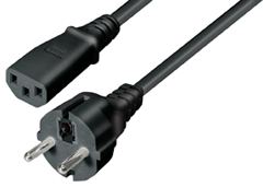 Transmedia Power Cable Schuko -IEC 320 plug 1,5m