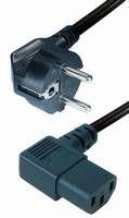 Transmedia Power Cable Schuko -angled IEC 320 plug 2m
