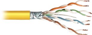 Transmedia FTP-Cable, Stranded Wire, CAT5e. yellow, on spool, 100 m