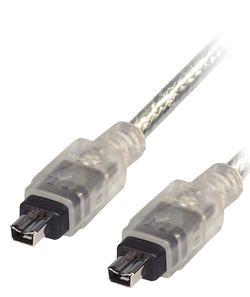 Transmedia Firewire 4 pin plug to 4 pin, 3m transparent