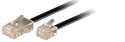 Transmedia Connecting Cable Western 8 4 to 6 4, 3m, Black