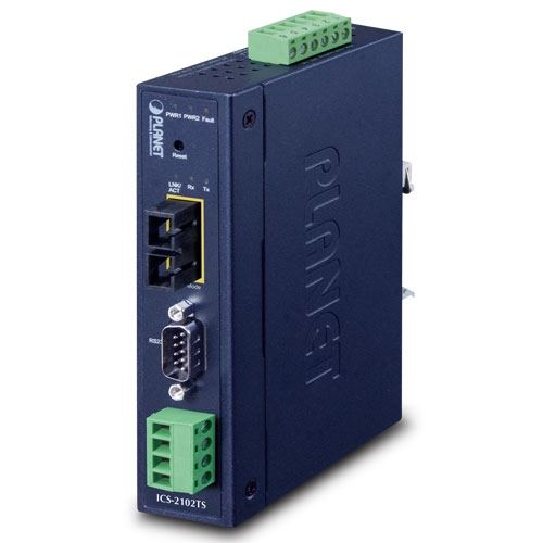 Planet Industrial 1-port RS232 422 485 Serial Device Server with 1-Port 100BASE-FX SFP