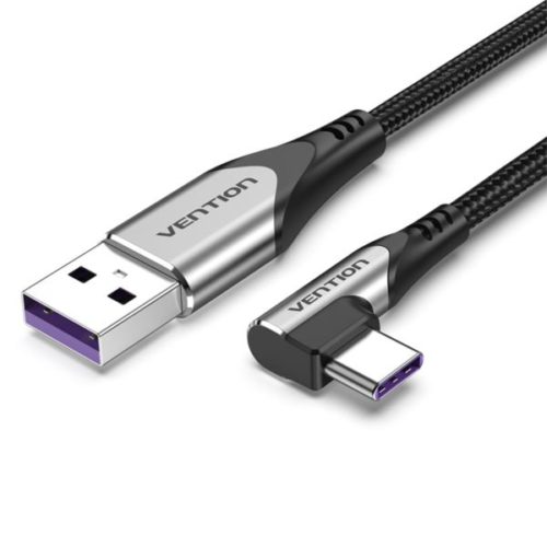 Vention USB-C Male Right Angle to USB 2.0-A Male 5A Cable 2M Grey