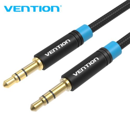 Vention Cotton Braided 3.5mm Male to Male Audio Cable 0.5M Black