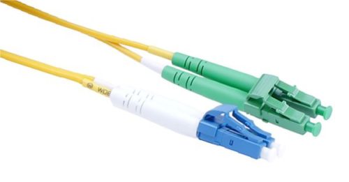 NFO Patch cord, LC UPC-LC APC, Singlemode 9 125, G.657A2, 3mm, Duplex, 1m