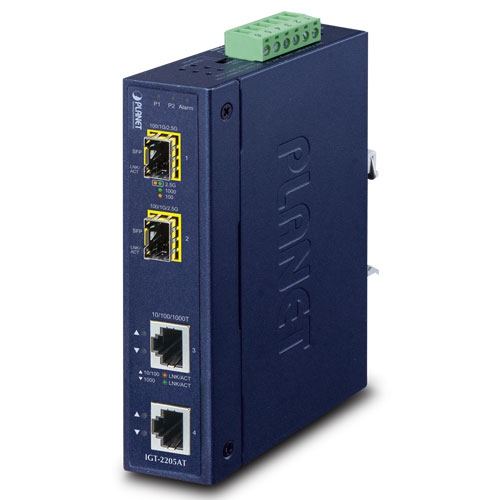 Planet Industrial 2-port 10 100 1000T to 2-port 100 1000 2500X SFP Media Converter