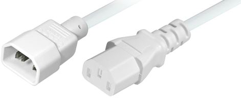 Transmedia IEC 60320 C14 plug-IEC 60320 C13 jack 2m, white