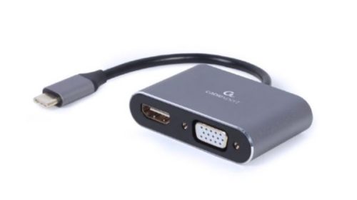 Gembird USB Type-C to HDMI VGA display adapter, space grey