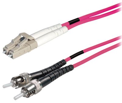 Transmedia Fibre optic MM OM4 Duplex Patch cable LC-ST 1m