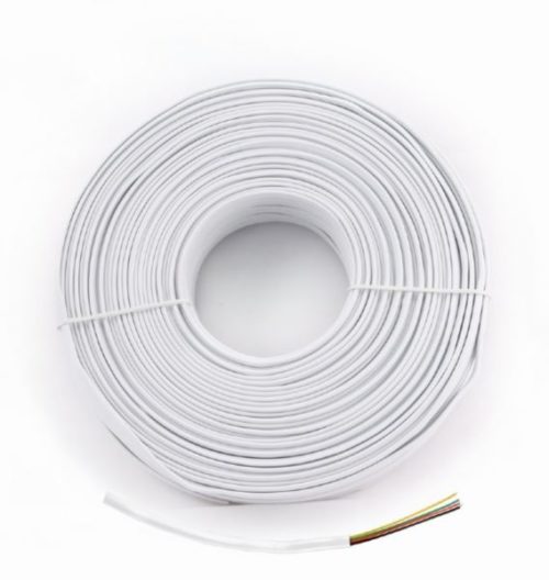 Gembird Flat telephone cable stranded wire 100 meters, white, 4 wires