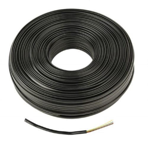 Gembird Flat telephone cable stranded wire 100 meters, black, 4 wires
