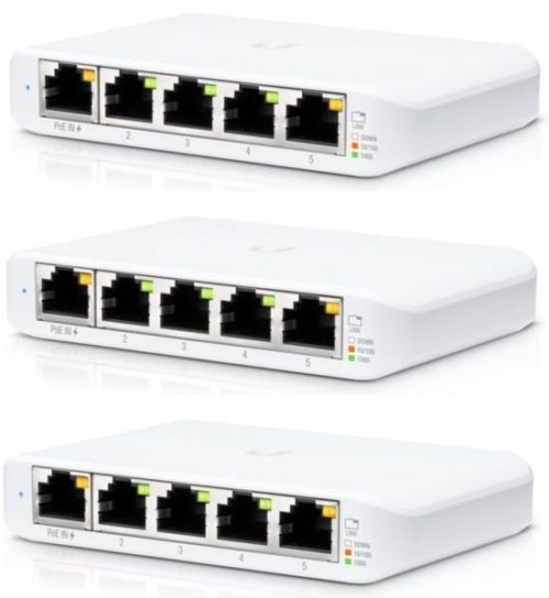 Ubiquiti Networks Compact 5-Port Managed Gigabit Swicth, 3-Pack