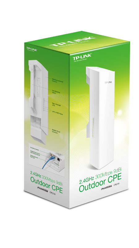 TP-Link CPE210, 2.4GHz 300Mbps 9dBi Outdoor CPE