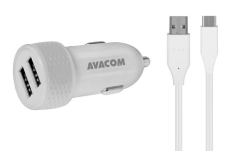 Avacom autopunjač, 5V/3,1A, dual: USB & USB-C