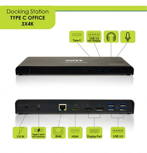 Port docking univerzalni office 3X4K USB-C