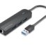 Vention 3-Port USB 3.0 Hub with Gigabit Ethernet Adapter 0,15m Black