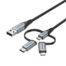 Vention USB 2.0 A Male to 3-in-1 Micro-B USB-C Lightning Male Cable 1,5m, Gray