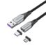 Vention USB 2.0 A Male to 2-in-1 Micro-B USB-C Male 5A Magnetic Cable 2m, Gray