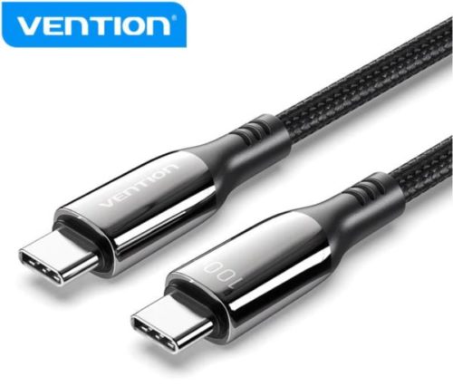 Vention Cotton Braided USB 2.0 C Male to C Male 5A Cable 1,2m, Black