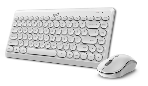 Genius Luxemate Q8000, bež. tipkovnica+miš, bijela