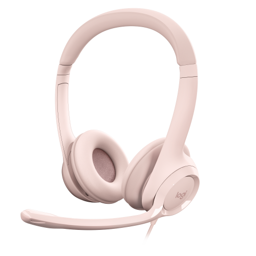 Logitech H390 slušalice s mikrofonom, USB, roza