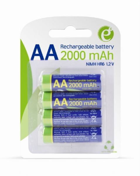 Gembird Rechargeable AA instant batteries (ready-to-use), 2000mAh, 4 pcs blister pack