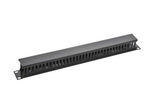 NaviaTec vodilica kablova 19" s poklopcem, 1U horizontalna, crna