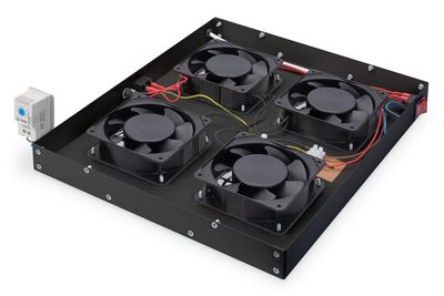 Digitus Ventilation unit for 483 mm (19") installation 4 fans, thermostat, switch, black