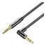 Vention Cotton Braided 3.5mm Male to Male Right Angle Audio Cable 1m, Black